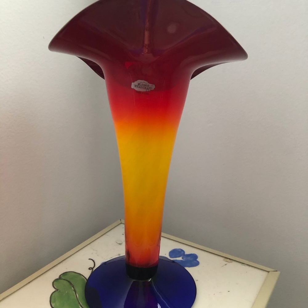 Blenko Handcrafted Multicolored Vase